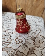 Vintage West Germany Red Glass Glitter Snowflake Ornament - $298.53 MXN