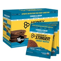 Honey Stinger Organic Gluten Free Cookies &amp; Cream Waffle | Energy Stroop... - £27.59 GBP
