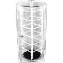 Locking Revolving Rotating Earrings Display Case Stand Holds 48 2&quot; Cards - £78.56 GBP
