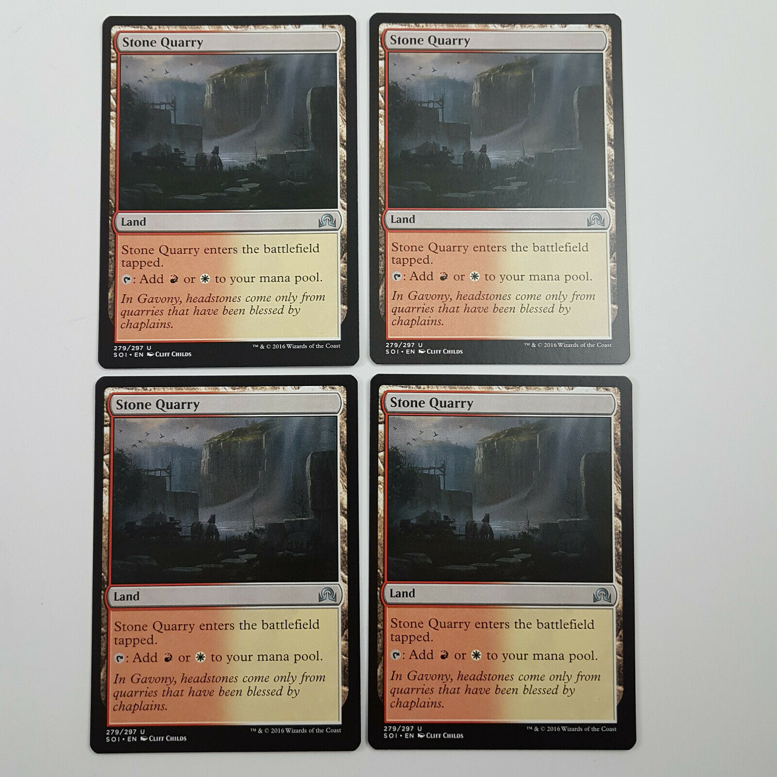 MTG Stone Quarry x 4 Shadows Over Innistrad Uncommon UC Non Basic Land NM/M - $0.91