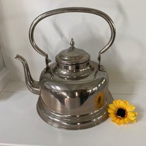 Vtg EXTRA LARGE Stainless Steel Tea Kettle Teapot Wood Stove Restaurant ... - £52.25 GBP