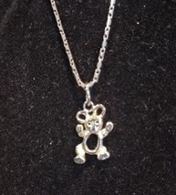 Sterling Silver Teddy Bear Necklace Stamped - £15.80 GBP