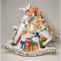 Musial Rocking Horse BEALS PALAIS ROYAL STAGE CHRISTMAS BEARS LARGE PORC... - $46.26