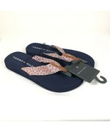 Tommy Hilfiger Flip Flop Sandals Slides Geometric Fabric Pink Navy Blue ... - £18.91 GBP