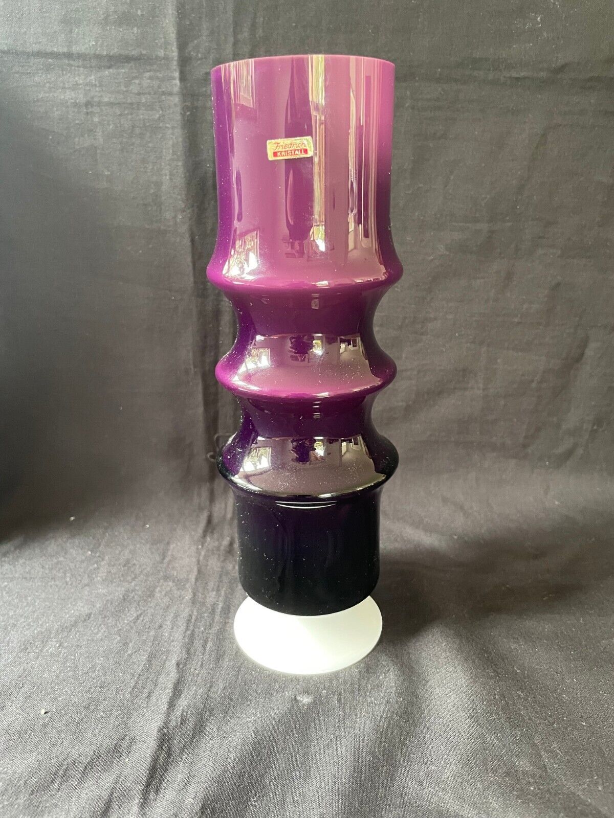 Friedrich Germany Crystal vase opaline. Original sticker - $79.00