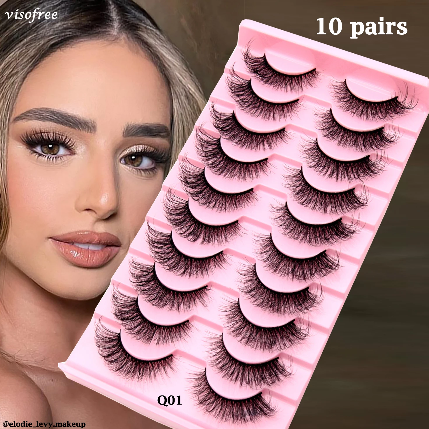 10 Pairs Eyelashes Natural Long 3D Mink Lashes Fluffy Volume Mink False Eyelashe - £18.78 GBP