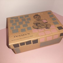 Baby Shoe Box Penneys Leather Original Box Nursery Decor Vintage 50s - £7.89 GBP