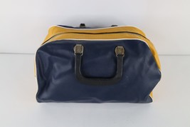 Vintage 60s 70s Streetwear Distressed Faux Leather Handle Duffle Bag Gym... - $54.40