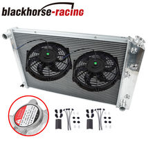 For 69-88 Chevy Camaro/Impala/Cutlass 3Row Aluminum Radiator+2X 10&quot;Slim Push Fan - £158.94 GBP