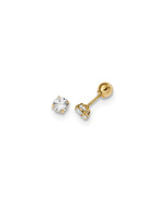 Finest Gold 4 mm 14K Yellow Gold Madi K Polished Reversible Ball Cubic Z... - $121.58 CAD