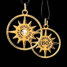 Aa Recovery Happy Joyous Free 80 Event 24K Gold Pendant Gp Necklace - £31.96 GBP