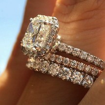 14k White Gold Plated 3pcs Unique Bride Ring Set 2.5ct Artificial Diamond-
sh... - £46.39 GBP