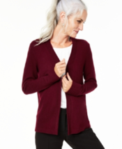 NEW CHARTERS CLUB DARK RED 100% CASHMERE  CARDIGAN  SIZE PL PETITE - £59.30 GBP