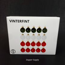 IKEA VINTERFINT 20 Christmas Ball Bauble Ornament Glass Mixed Colors 1.5" - $12.99