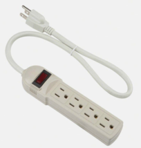 AC POWER STRIP 4 outlet compact tap w/ Surge Protector Gray 15a Gray 2 ft cord - $23.14