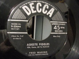 Fred Waring-Adeste Fideles / Cantique De Noel-1950-45rpm-VG - £2.37 GBP