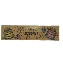 Hero Arts Happy Birthday Border H599 Rubber Stamp Party Cake Gifts Candles 1996 - £8.52 GBP