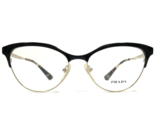 PRADA Eyeglasses Frames VPR 55S QE3-1O1 Black Gold Round Cat Eye 52-16-140 - £88.06 GBP
