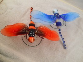 Pair Dragonfly Garden Yard Plant Decor Ornaments - £5.46 GBP