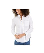 Style &amp; Co Womens Petite PM Bright White Collared Button Up Top NWT CH37 - $454.63 MXN