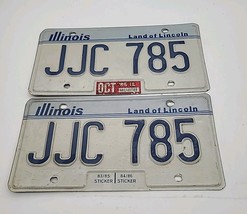 Illinois 1980&#39;s License Plate PAIR Set  Land Of Lincoln # JJC 785 Vintag... - $455.98 MXN