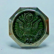 WWII Armed Forces 25 Yr TieTack Lapel Pin Civilain Service Award Silver ... - $7.99