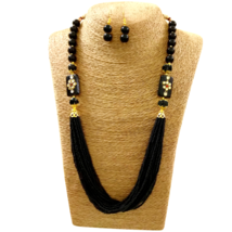 Bollywood Style Bijoux Raani Haar Long Haram Collier Perle Noir Indien Ensemble - £14.84 GBP