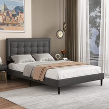 Dark Gray, Easy Assembly, No Box Spring Required Lijimei Full Size Bed Frame - £145.10 GBP