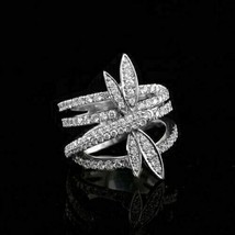 2Ct Round Cut Lab-Created Diamond Women Dragonfly Ring 14k White Gold Plated - $195.99