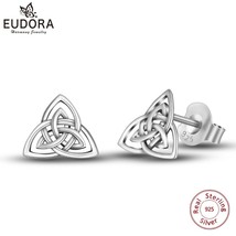 Ng silver triquetra celtics trinity knot stud earring fashion triangle earring for girl thumb200