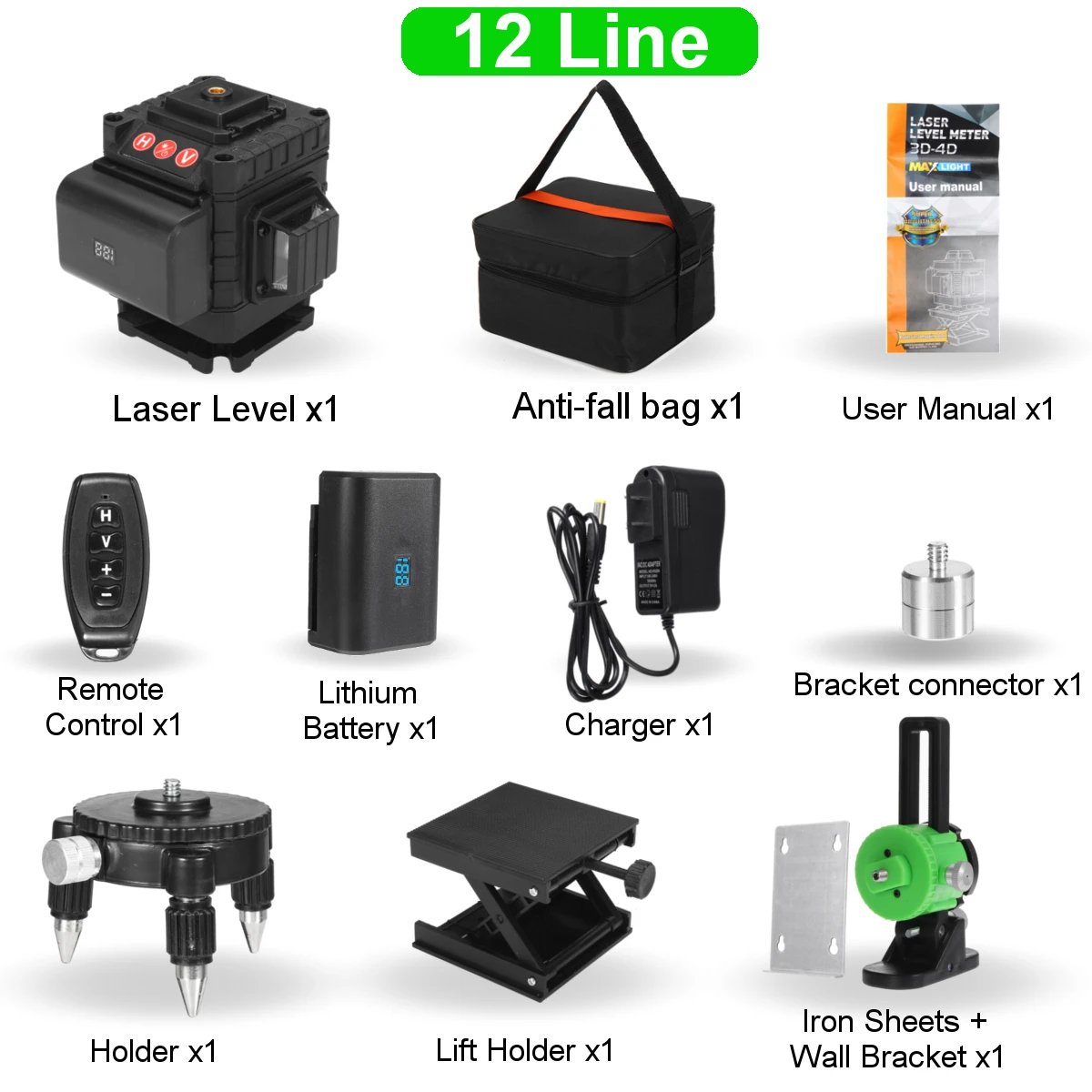 4D 16 Lines Laser Level Green Line Auto Self Leveling 360 Horizontal And... - $12,111.87 MXN