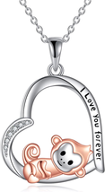 Mothers Day Gift for Mom Wife, 925 Sterling Silver Monkey Necklace Cute Animal J - £43.99 GBP