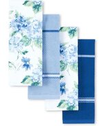 Martha Stewart Amber Floral Kitchen Towel Set 4-Pack Blue/Green New - $17.95