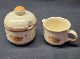 Vintage WAECHTERSBACH POPPY Creamer &amp; Sugar Bowl Set With Lid - Made In ... - $23.98