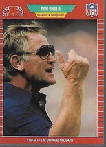 1989 Pro Set Don Shula Miami Dolphins Head Coach #225 - $1.75