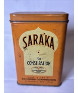 Saraka For Constipation Tin 10 Oz No Contents 3x2x4.5 Vintage - $27.15 CAD