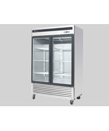 ATOSA MCF8703ES NEW 2 GLASS DOOR FREEZER STAINLESS STEEL /CASTERS Free L... - $5,130.00