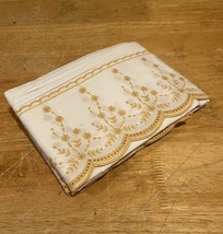 Vintage Scalloped Curtain Panels 17”x31” Pair Yellow Flowers Embroidered - €34,39 EUR