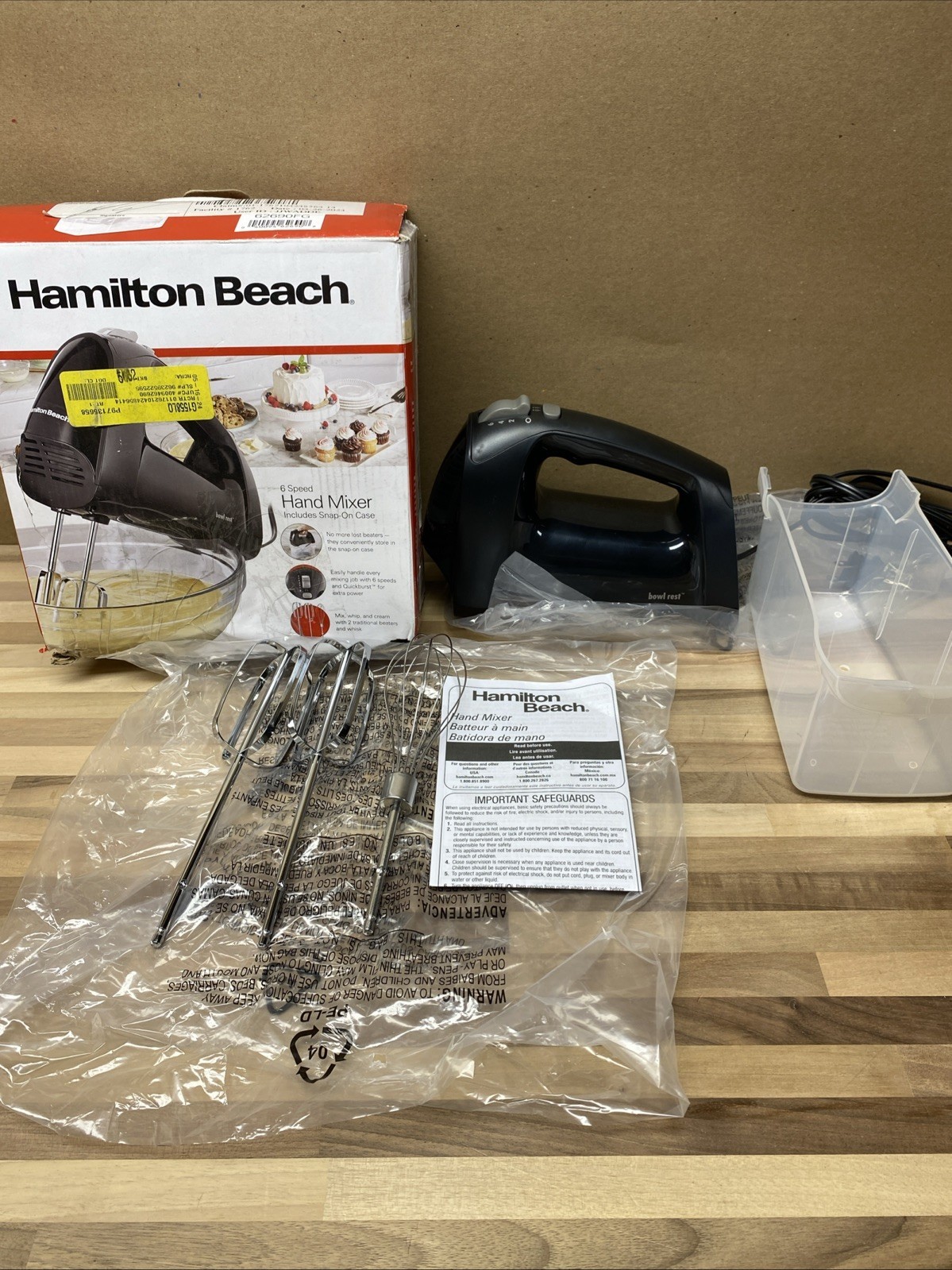 Hamilton Beach 6 Speed Hand Mixer, Quick Burst, Storage Case, TestedBlac... - $12.40
