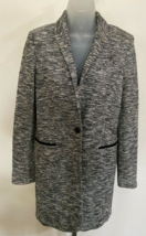 Tommy Hilfiger Gray Black Marbled Lined Winter Wool Coat Size M/L - £47.36 GBP