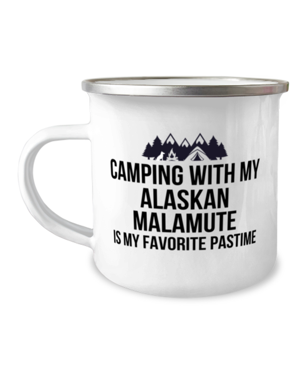 Alaskan Malamute Camping Mug, Funny Camping Mug For Dog Mom, Dog Dad Camper
