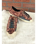 Leopard Calf Hair Sneakers EU Size 39 Fit Men 6 Women 8 Distressed Low T... - $8.55