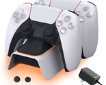 Ps5 Controller Charger With Thumb Grip Kit, Fast Charging Ac Adapter, Du... - $40.99