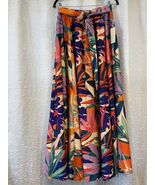 Nwt Moon Orchid Tropical Colors  Stretch Waist Bow Women&#39;S M Colorful Ma... - $44.69 CAD