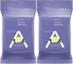 Almay Oil Free Gentle Makeup Remover Towelettes, 25 Count Package (Pack of 2) - £11.70 GBP