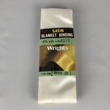 Wrights Satin Blanket Binding 2&quot;  Wide 4 3/4 Yards White 030 796 100% Ac... - $5.86