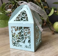 100pcs Pearl butterfly laser cut wedding favor box,favour box,Candy Gift boxes - $34.00