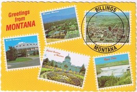 Postcard Greetings From Montana Multi View Billings - £2.32 GBP