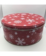 Santa&#39;s Workbench 8&quot; Medium Round Canister Christmas Holiday Red White S... - £15.95 GBP
