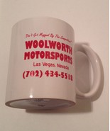 WOOLWORTH MOTORSPORTS COFFEE MUG VINTAGE LAS VEGAS NEVADA CUP ADVERTISE ... - $51.79 CAD